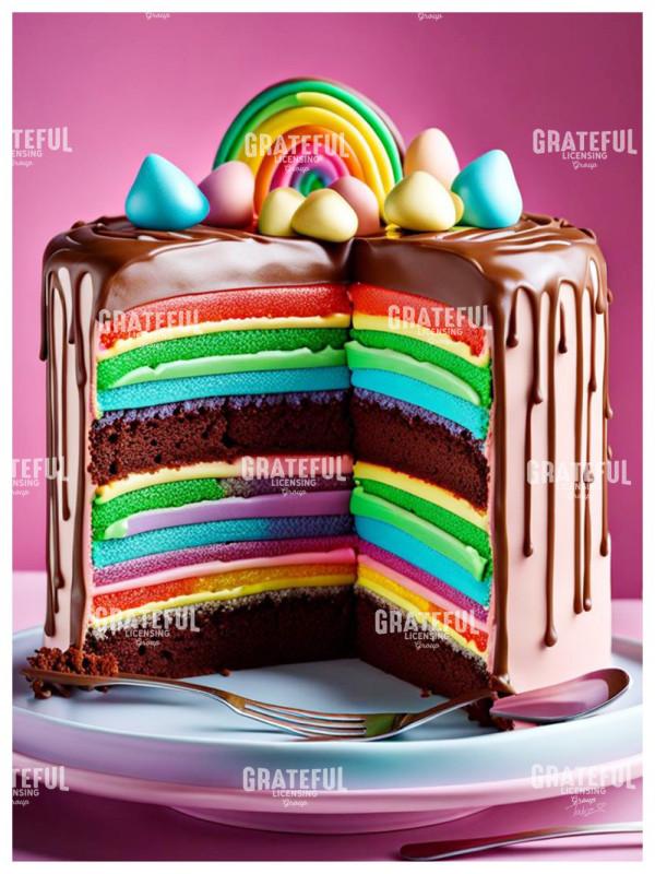 Rainbow Chocolate Cake Modern Art