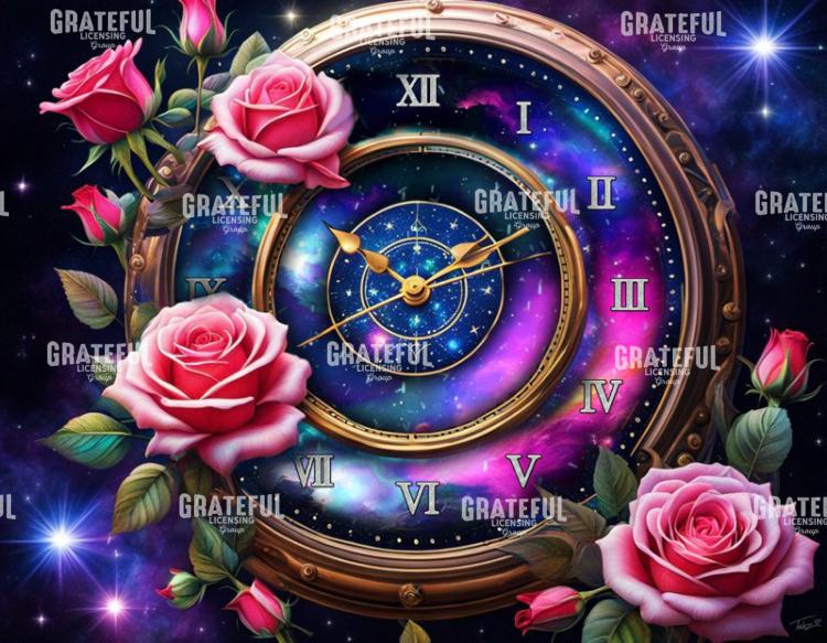Galaxy Clock and Roses