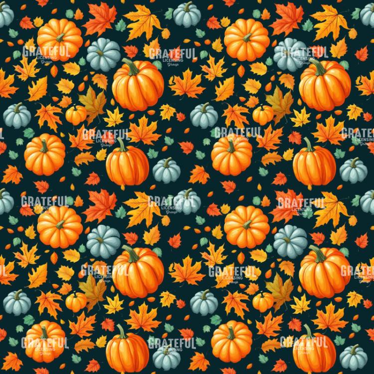 Autumn Pumpkins Seamless Pattern