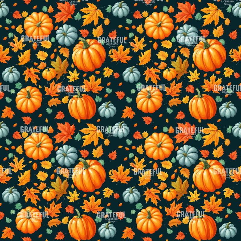 Autumn Pumpkins Seamless Pattern