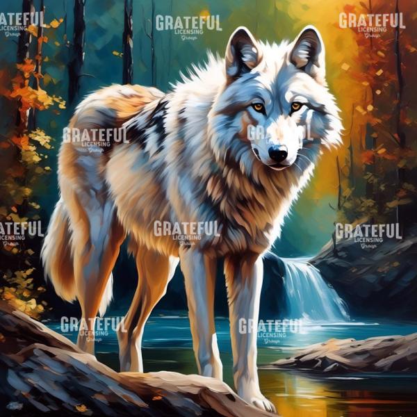 Autumn Gray Wolf
