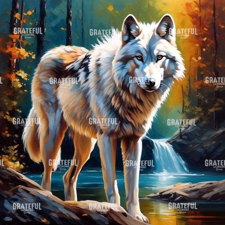 Autumn Gray Wolf