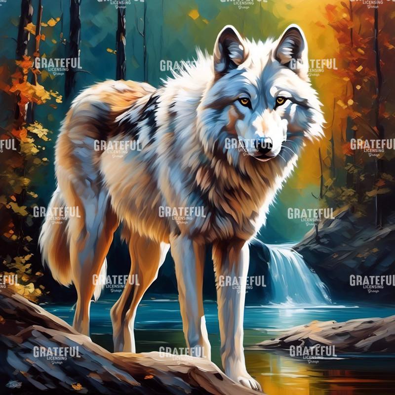 Autumn Gray Wolf