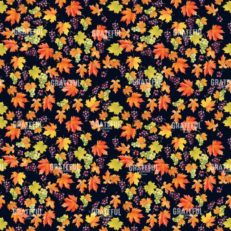 Autumn Leaves and Grapes Seamless pattern