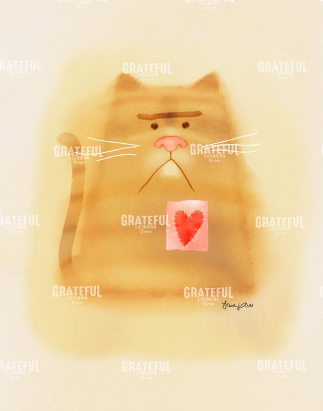 Grumpy Heart Cat
