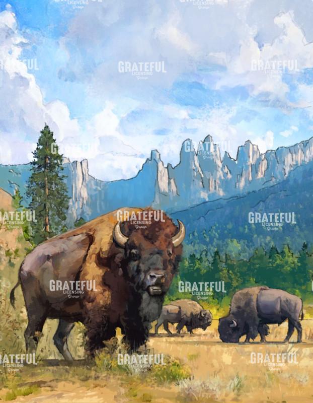 Bison in the Badlands