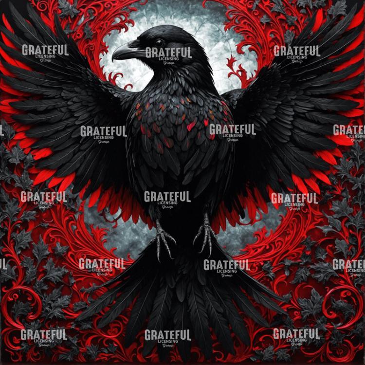 Gothic Red Raven