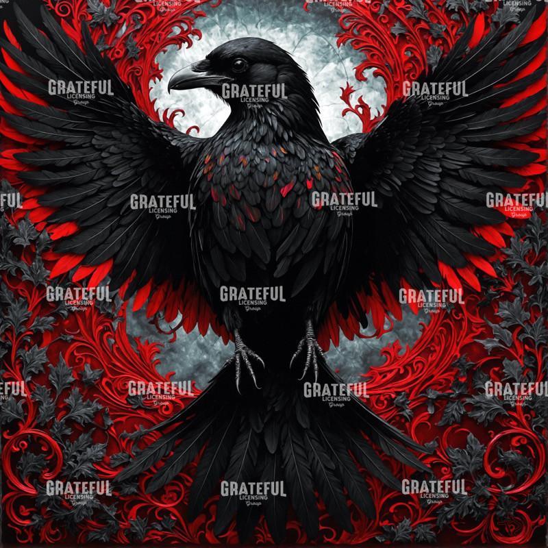 Gothic Red Raven