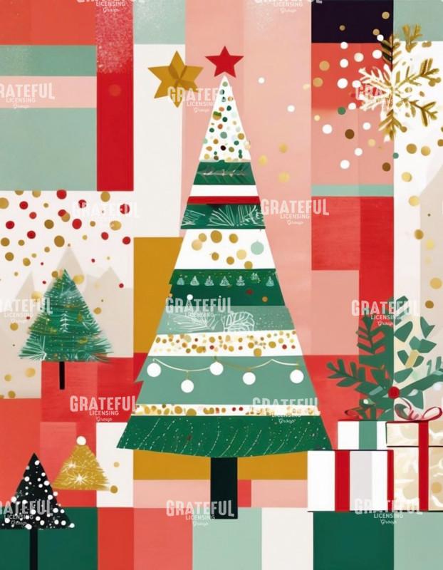Colorblock Christmas Trees