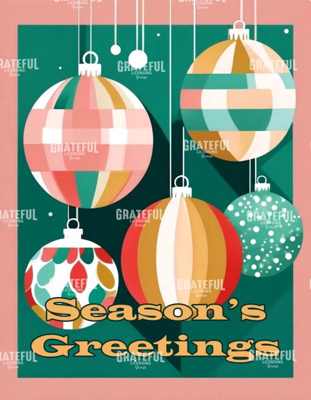 Retro Pink and Green Ornaments