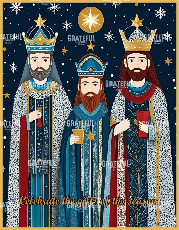 Modern Style Three Kings in Blue