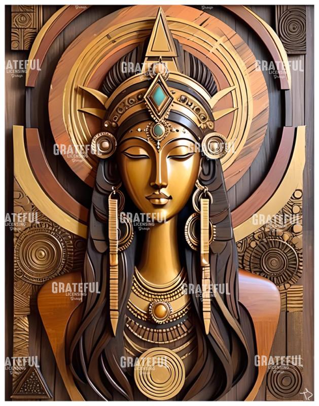 Wooden Mosaic Goddess
