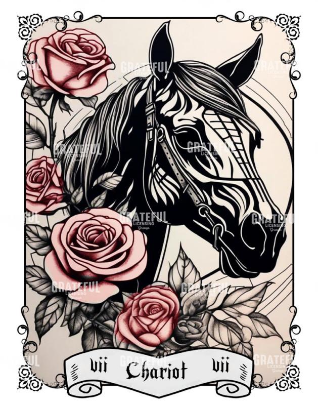 Skull and Roses Tarot Chariot