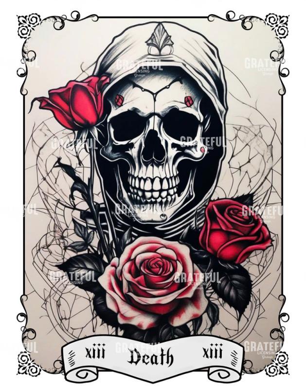 Skull and Roses Tarot Death