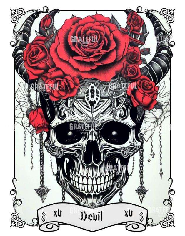 Skull and Roses Tarot Devil