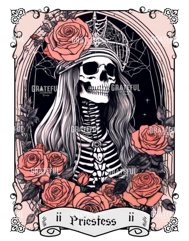 Skull and Roses Tarot High Priestess