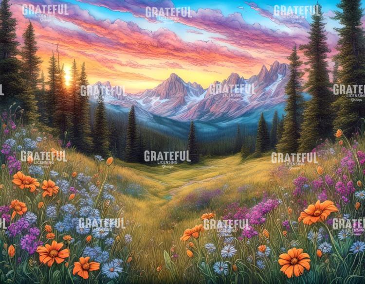 Sunrise Meadow in The Rocky Mountains