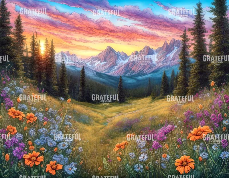 Sunrise Meadow in The Rocky Mountains