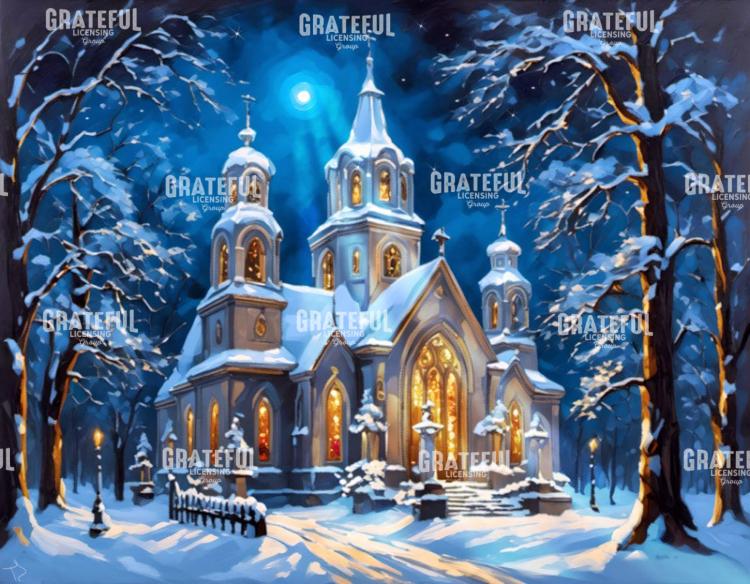 Snow Covered White Cathedral