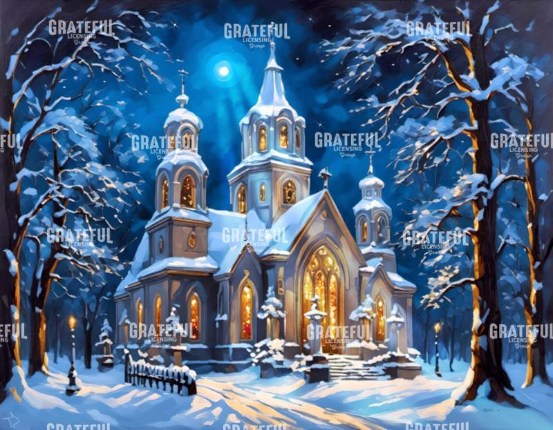 Snow Covered White Cathedral