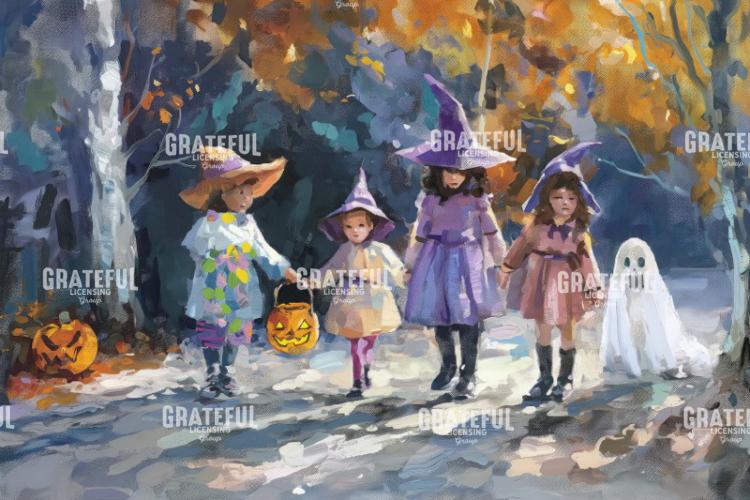 Trick or Treaters, Impressionist Painting HD.jpg