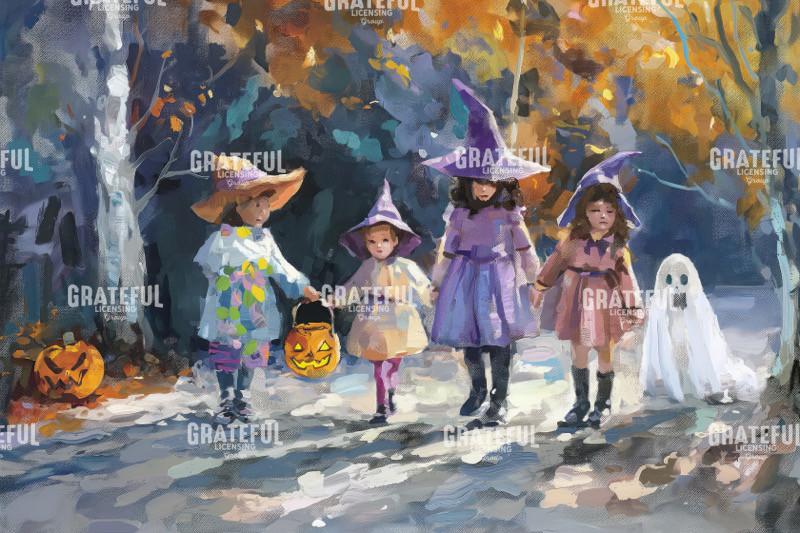 Trick or Treaters, Impressionist Painting HD.jpg