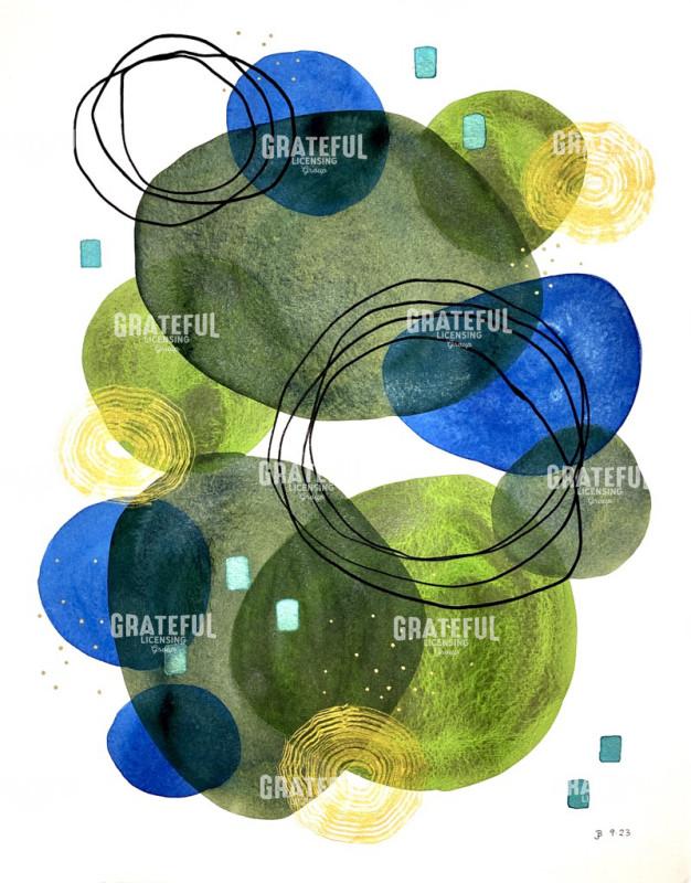 Circles on Blue & Green