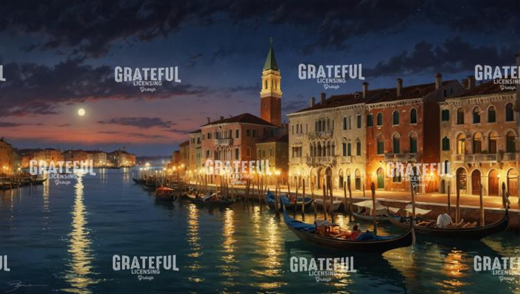 Venice Canal at Night