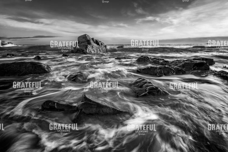 December Morning on Marginal Way Monochrome