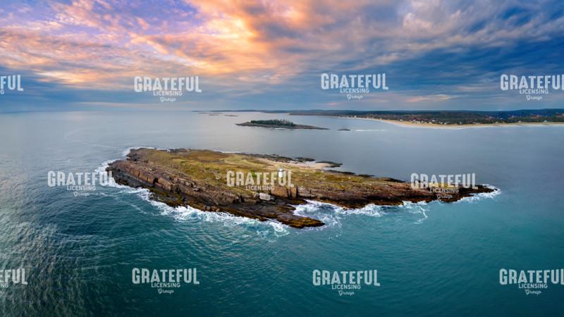 Morning Glow Above Pond Island