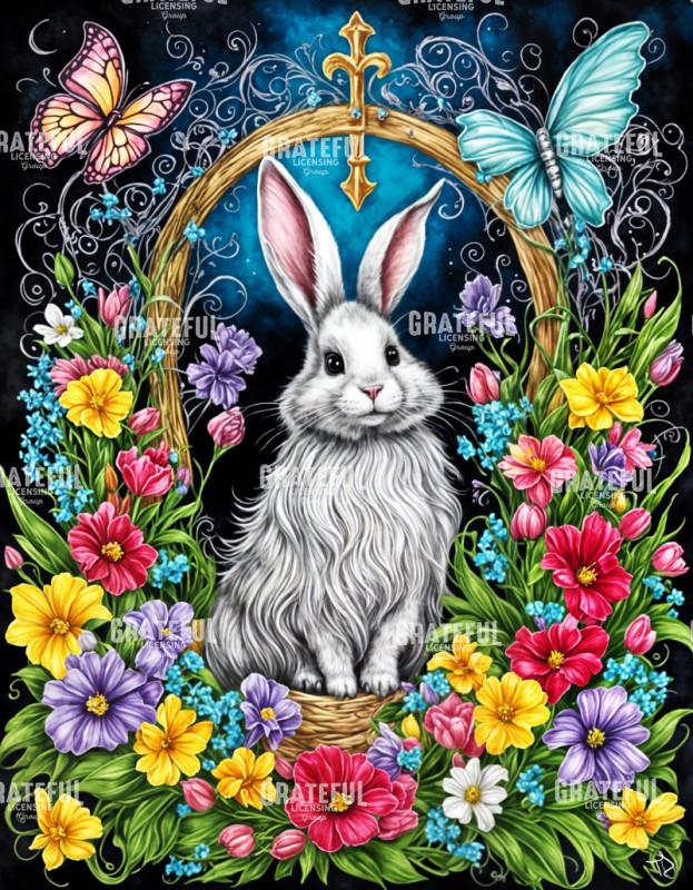 Easter Bunny and Butterflies