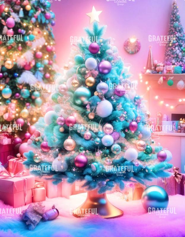 Pink and Teal Christmas Tree