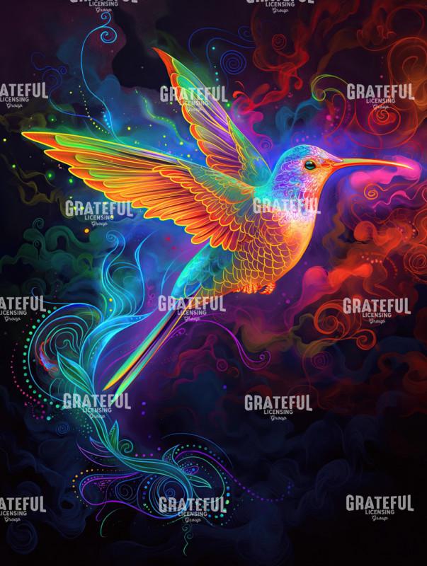 Humming Bird, Neon Smoke and Swirls 2