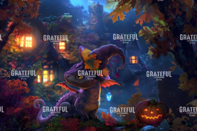 Purple Halloween Dragon Witch