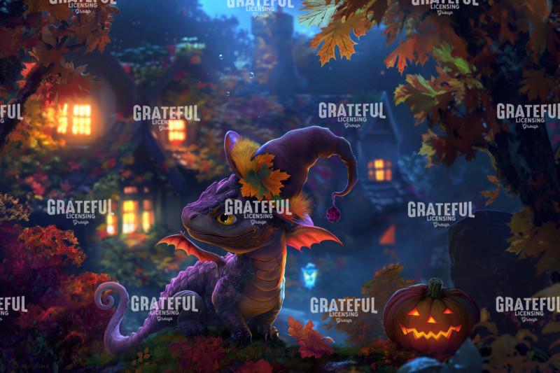 Purple Halloween Dragon Witch