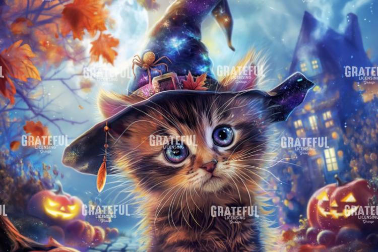 Halloween Kitten Witch