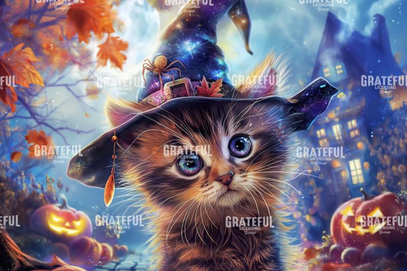 Halloween Kitten Witch