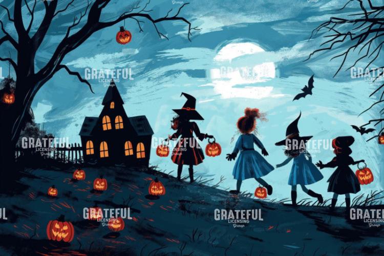 Trick or Treaters at Haunted Hill
