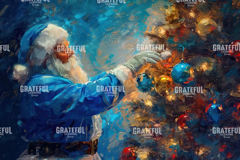 Blue Santa Hanging Christmas Tree Decorations