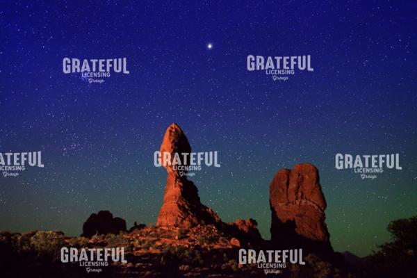 Stars Over Balanced Rock