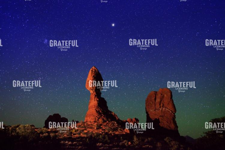 Stars Over Balanced Rock