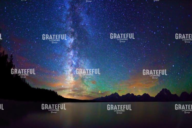 Milky Way Tetons Jackson Lake
