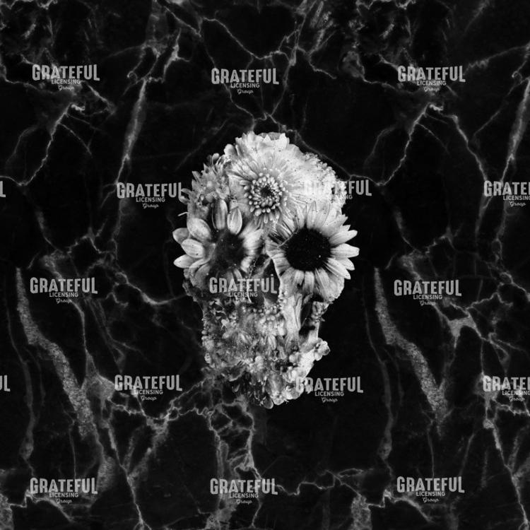 Floral Marble Skull