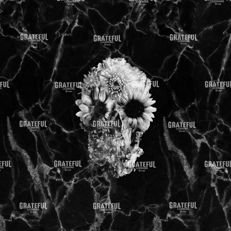 Floral Marble Skull