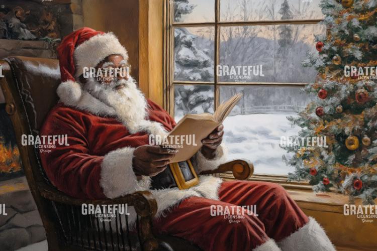 Santa Reading By The Window