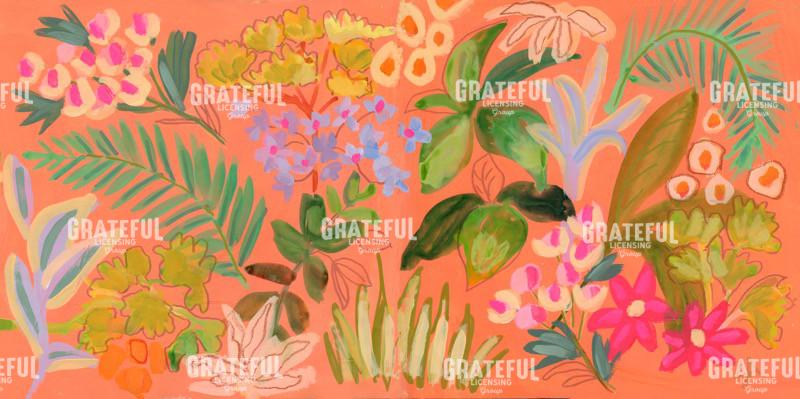 Salmon Backgroud Floral