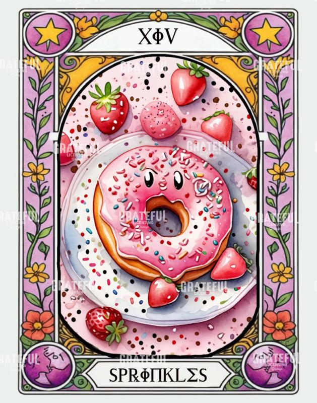 Sprinkle Donut Comfort Food Tarot Card