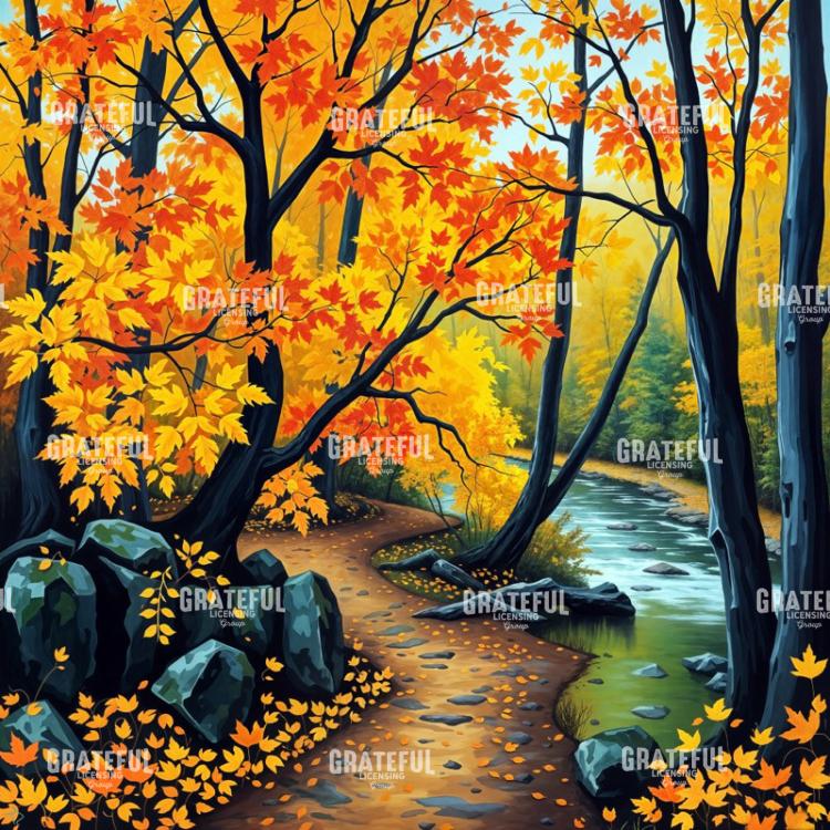 Autumn River Path