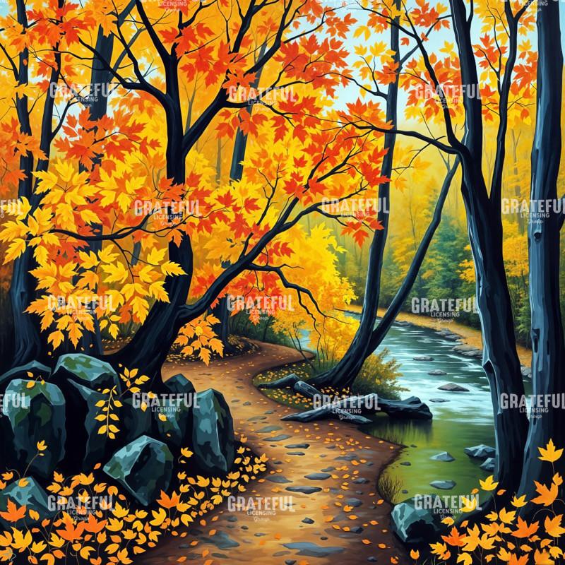 Autumn River Path