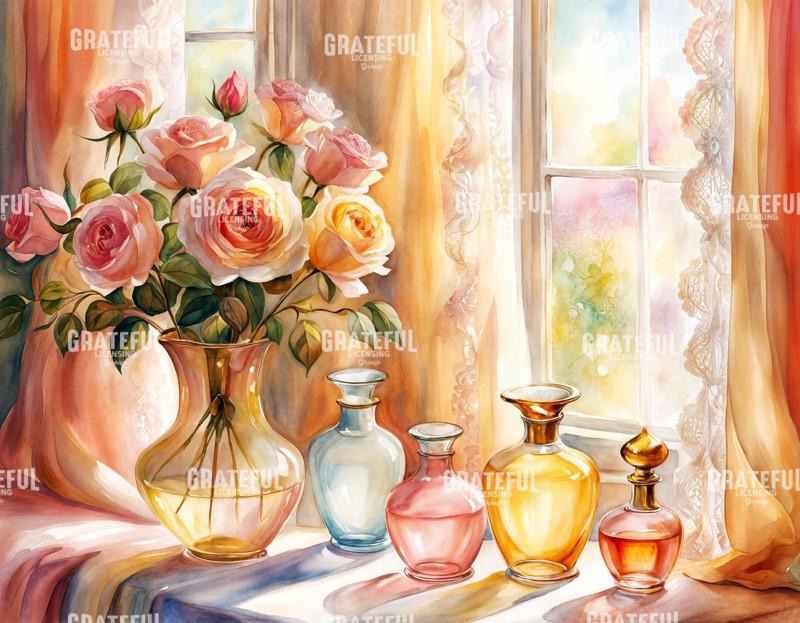 Roses In A Sunny Window